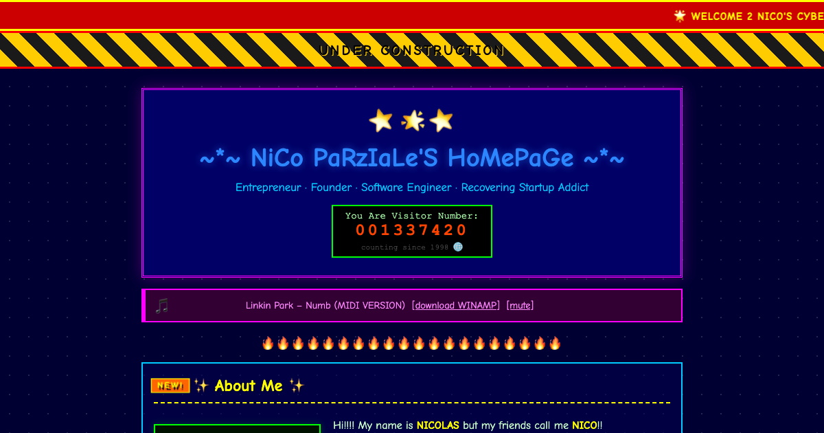Screenshot of GeoCities Time Capsule