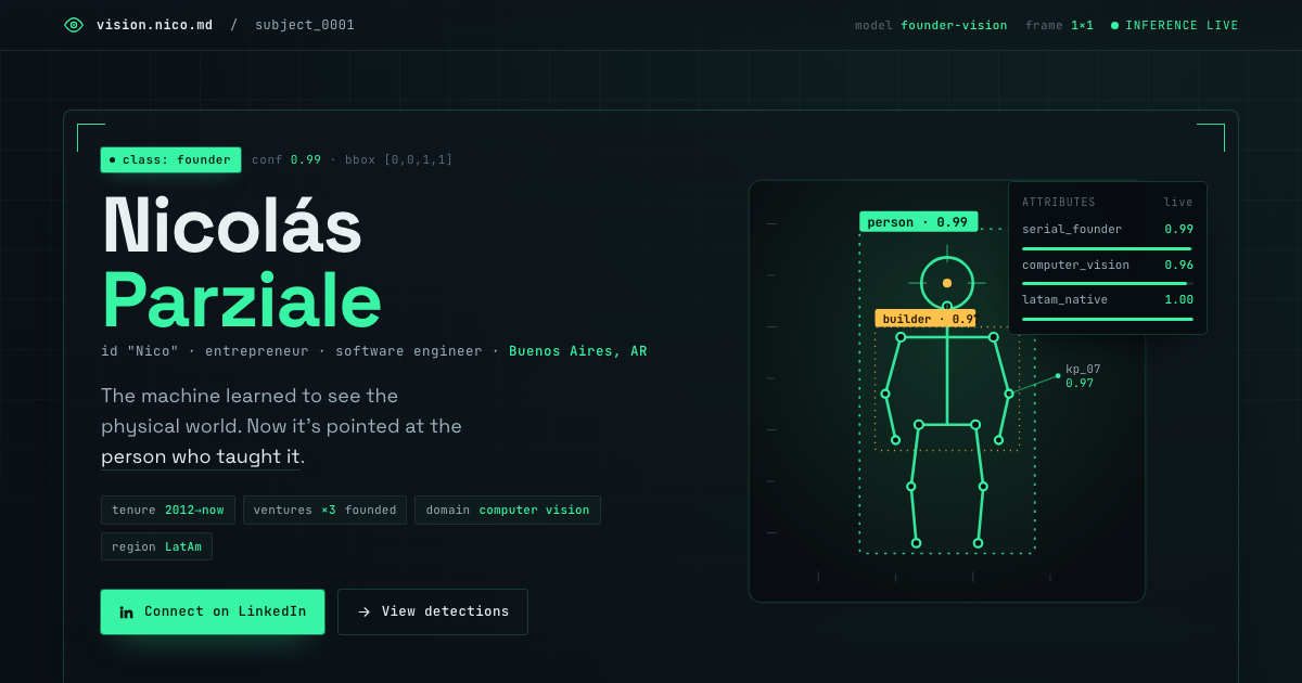 Screenshot of Nicolás Parziale — Detected