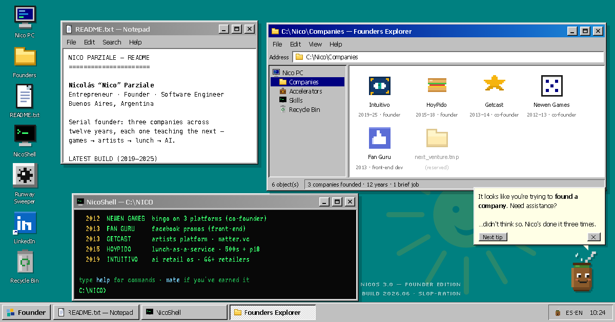 Screenshot of NicOS 3.0 — Founder Edition