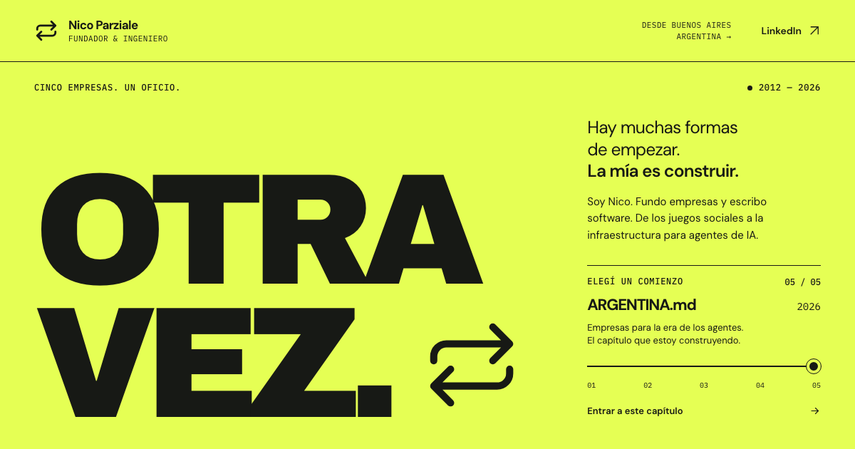 Screenshot of Otra vez. — El oficio de empezar